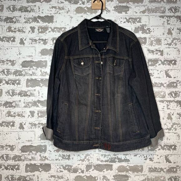 Harley-Davidson Black Jean Jacket - Picture 2 of 11